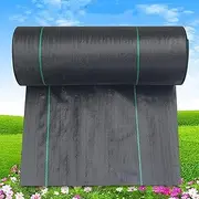 TRAGLO Garden Weed Barrier Landscape Fabric Durable Ground Cover Mat Weed Control Cloth Breathable Woven Geotextile Fabric for Vegetable Flower Bed, Black(1.8x100m)