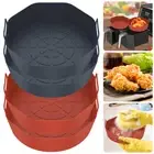 2x Round Silicone Pot Baking Pan For NINJA Air Fryer Oven Kitchen BBQ Heating-⌚