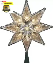 Kurt S. Adler Kurt Adler 10-Light 8-Point Star Christmas, 8-Inch, Clear Treetop