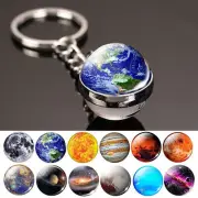 2X Planet Keychain Glow In The Dark Creative Solar System Keychains For Car Home