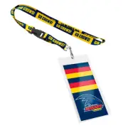 Adelaide Crows AFL Lanyard Card Pocket Storage Poly Swivel Chain Hook Gift