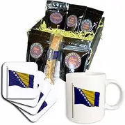 3dRose cgb_157111_1 Bosnia and Herzegovina on a Flag Pole Over White Bosnian Herzegovinan-Coffee Gift Basket, Multicolor