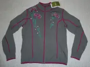 NWT Cabela's women's Smoke Floral full-zip merino wool cardigan sweater Sz S
