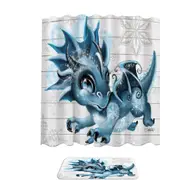 Cute Snowflakes Winter Lil Dragon Shower Curtain