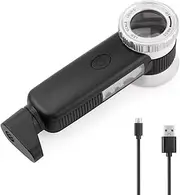 30X Jewelry Loupe with 7 Light, USB Rechargeable Foldable Handheld Magnifying Glass with Jade Appraisal Flashlight Easy Install