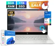 HP ENVY Laptop Computer OFFICE 2024 13.3 4K Ultra Touch Intel i7 8GB RAM 1TB SSD