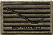 VELCRO® BRAND Fastener Morale Patch Gadsden Navy Jack CYT TAN 3x2"