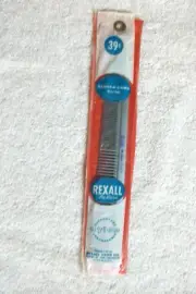 Vintage "Rexall B1796 Nylon Unbreakable Barbers Comb" New / Free Shipping