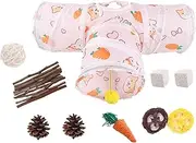 Small Animal Tunnel - Hamster Playground | Exercise Bedding Playground Tent with Interactive Balls for Climbing Chewing Burrowing Nesting Foraging Sleeping