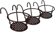 Levede Rail Pot Plant Basket Metal - Holder, Outdoors, Indoors, Shelf, Flower, Balcony, Planter, Stand, Bronze x3