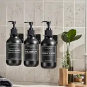 1/2/3 Pcs 500ml Plastic Soap Dispenser Wall Mounted Holder Hooks with 6 Labels