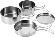 QANYEGN Portable Stainless Steel Cookware Set, Camping Mess Kit, Stainless Steel Camping Cookware for Camping or Other Outdoor Occasions