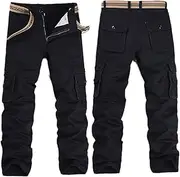 [HanzhuoLG] Pants Men Military Tactical Camouflage Cargo Overalls Training Baggy Work Camo Combat Offroad Army Male Clothing Outdoor Large Size Straight Trousers For Men's black 3XL