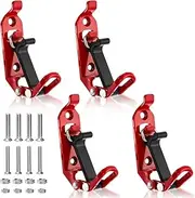 4 Pack Shovel Holder for Truck, Metal Shovel Mount for Roof Rack, Wall Mounting Brackets,Quick Release Axe Holder Mount Kit, Roof Rack Accessories, Red
