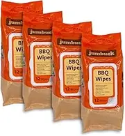 4 x Jumbuck BBQ Cleaning Wipes, 12 Wipes per Pack - Bulk Pack of 4, 48 Wipes Total for Barbeques, grills and cleanups of oil and grease