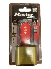 MASTER LOCK 175DLH - COMBINATION PADLOCK LONG SHACKLE - RESETTABLE COMBO - BRASS