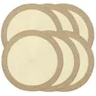 Noctiflorous Round Braided Placemats Set of 6 Table Mats 15 Inches Washable H