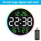 10 " Wall Clock Digital Wall Clock LED Alarm Clock for Living Room with Timer RC