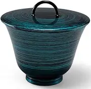 J-Kitchens Ring Lily Shaped Bowl (Soup Bowl, Bowl, Wan, Lacquerware) (Large) (Lid), Emerald Line, 4.9 x 4.9 x 4.5 inches (12.5 x 12.5 x 11.5 cm), Heat Resistant ABS Resin, Made in Japan, Dishwasher