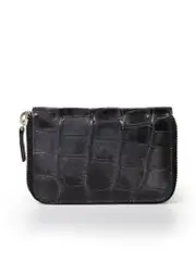 Black Crocodile Skin Cardholder Wallet
