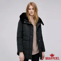 在飛比找momo購物網優惠-【BRAPPERS】女款 毛領收腰中長版羽絨外套(黑)
