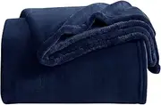 [KMUSET] Fleece Blanket Throw Size Navy Lightweight Super Soft Cozy Luxury Bed Blanket Microfiber Factory Shop