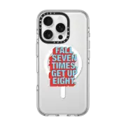 iPhone 16 Pro Clear Case MagSafe Compatible Fall Seven Times by Quotes by Christie