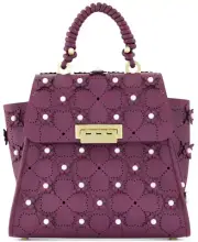Zac Posen Eartha Convertible Leather Backpack Pearls Dark Cherry Gold