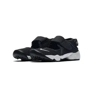 【NIKE 耐吉】Nike Little Rift TD 黑白 忍者鞋 中童 322359-014(童鞋 涼鞋 魔鬼氈 休閒鞋 輕量 透氣)