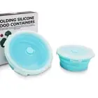 Sets of 2 Collapsible Silicone Food Storage Containers w/Airtight Lid BPA FREE