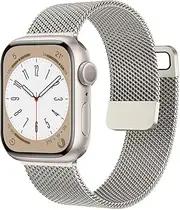 Magnetic Stainless Steel Bracelets for Apple Watch Bands 38mm 40mm 41mm 42mm 44mm 45mm 49mm, Metal Mesh Loop Replacement Strap for iWatch Series 9 8/Ultra2/Ultra/7/SE/6/5/4/3/2/1