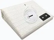 RIQINXIN Grounding Bed Sheet 200 x 200 cm Grounding Mat with EU Grounding Cable Conductive Silver Fibre Grounding Mat for Better Sleep 10% Silver Thread Content and 90% Cotton