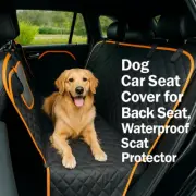 Dog Car Seat Cover Waterproof Back Seat Protector Hammock Style – Black, Scratch