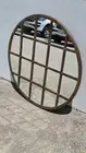 80cm scandi Indus round WINDOW statement MIRROR antique brown NEW