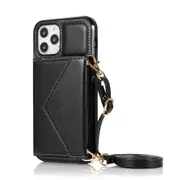 Crossbody Lanyard PU Leather Wallet Card Case Cover For iPhone 12 Magnetic Phone Bag