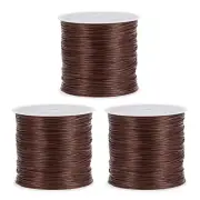 Elastic Cord DIY Making Stretchy String Craft Wire, Red Brown, 3 Rolls