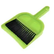 2 in 1 Plastic Whisk Dust Broom Dustpan Mini Desktop Cleaner Yellow Green
