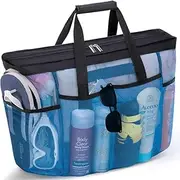[SHENMAIDAY] Mesh Beach Bags, Large Travel Tote With Pockets, Beach Essentials for Family, Pool Bag, Extra Large Beach Bag, Ideal for Vacation and Family Beach Trip