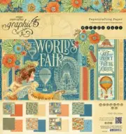 GRAPHIC 45 "WORLD'S FAIR" 8X8 PAPER PAD CARNIVALS RETIRED SCRAPJACK'S PLACE