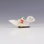 NATIVE AMERICAN ZUNI SELENITE EAGLE FETISH BY EVALENA BOONE