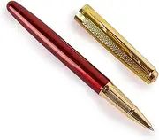 Crewtone 4035 Shine Red Body With Golden Crafted Cap with Arrow Clip Metal Body Roller Ball Pen Blue