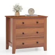 Costway 3-Drawer Side Table Chest of Drawers Storage Cabinet