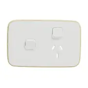 Clipsal Iconic ARCTIC WHITE Essence Skin Socket Switch Horizontal Single Extra Switch - E3015XC-AW