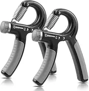 PINDUK 2 Pack Hand Grip Strengthener, Grip Strength Trainer, Adjustable Resistance 22-132Lbs (10-60kg), Non-Slip Gripper, Perfect for Musicians Athletes and Hand Injury Recovery