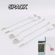 5 USB 3.5mm Data Sync Charger Cable Cord For Apple iPod Shuffle 3 4 5 6 7