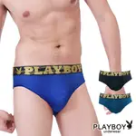 【PLAYBOY】男內褲 黃金織帶涼感透氣網眼舒適三角褲