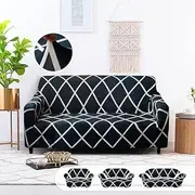 Advwin Sofa Cover, 1 Seater Stretch Sofa Slipcover, Washable Sofa Protector Cover with Elastic Bottom for Kids (90cm-140cm)