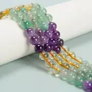 Citrine Amethyst Green Strawberry Quartz Round Beads 6mm 8mm 10mm 15.5'' Strand