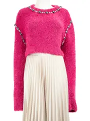 Pink Crystal Embellished Jumper