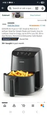 COSORI Air Fryer 2.1 QT, Small & Mini 4-in-1 airfryer